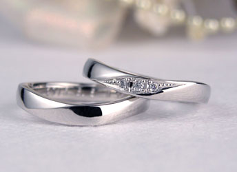 奈良県　今中様　緩やかなU字型ダイヤ手作り結婚指輪