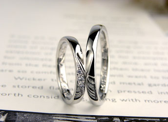徳島県　尾島様　合わせるとハートが浮かぶダイヤ手作り結婚指輪