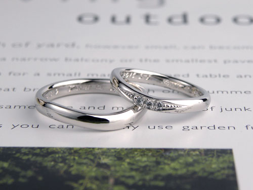 V字型手作り結婚指輪