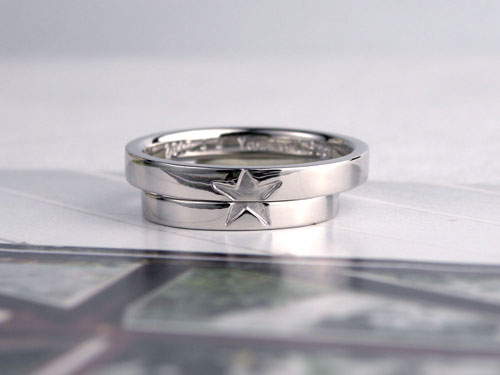 合わせると星が浮かぶ結婚指輪
