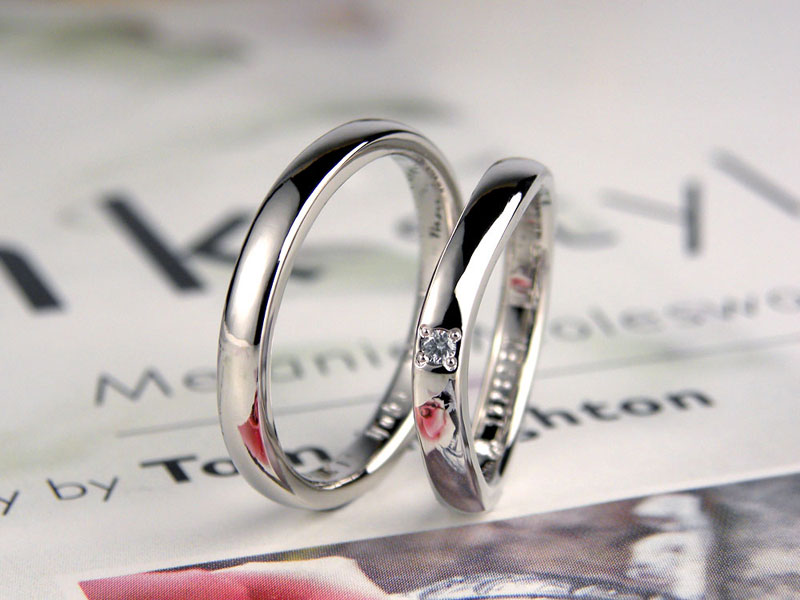 U字型とストレート型の手作り結婚指輪