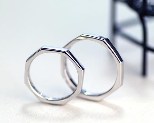 8角形の手作り結婚指輪