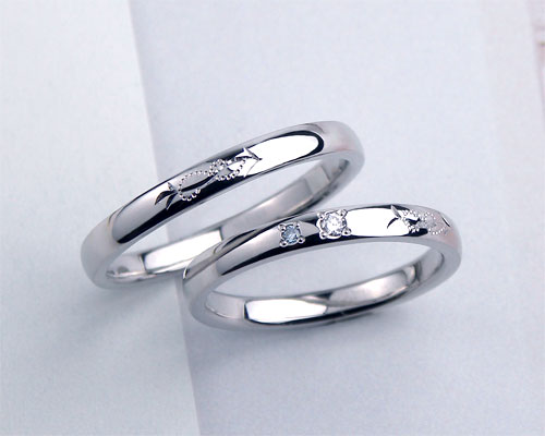人気結婚指輪・ストレート鈴蘭彫刻