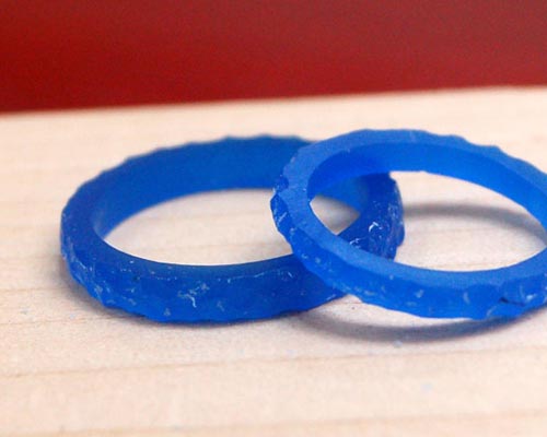 凸凹表面の手作り結婚指輪ワックス原型
