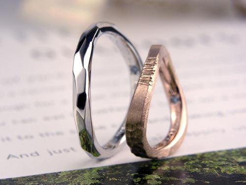 自由な形自由な模様の手作り結婚指輪