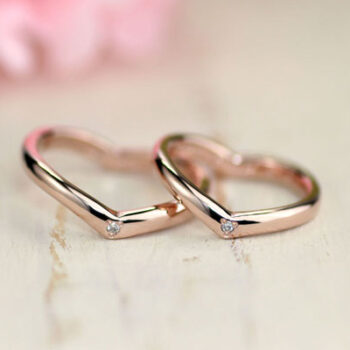 ハート型ピンクゴールド結婚指輪