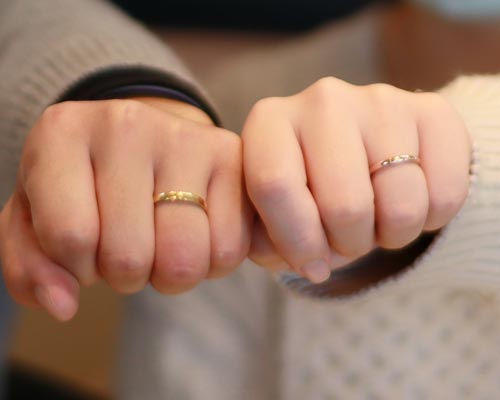 大阪堺市彫金手作り結婚指輪