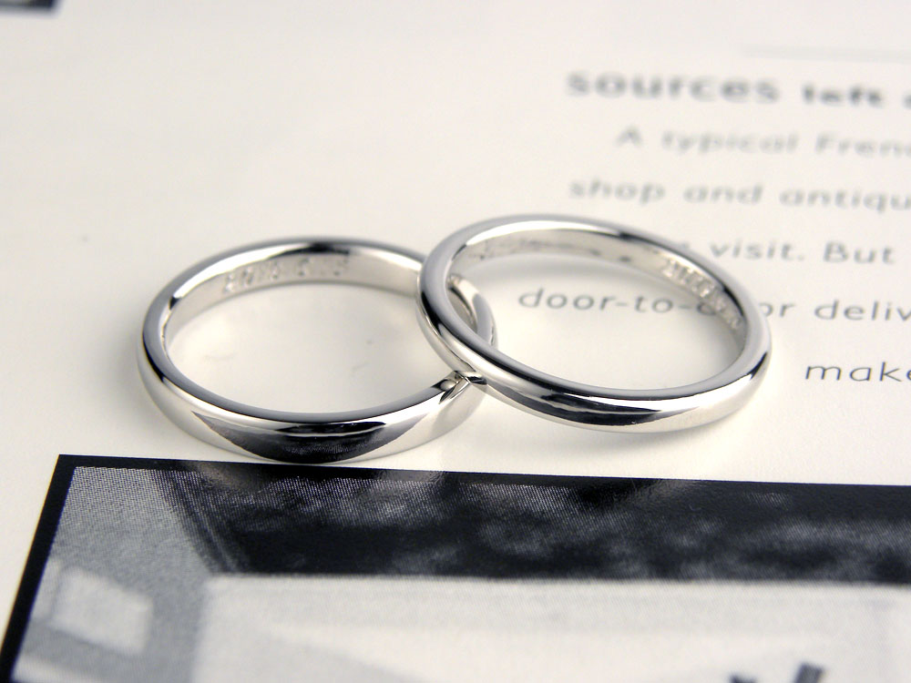 プラチナ手作りマリッジリング