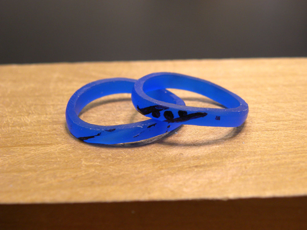 S字型手作り結婚指輪原型