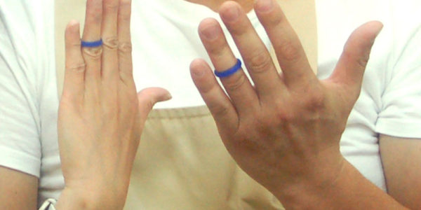 完成した手作り結婚指輪原型