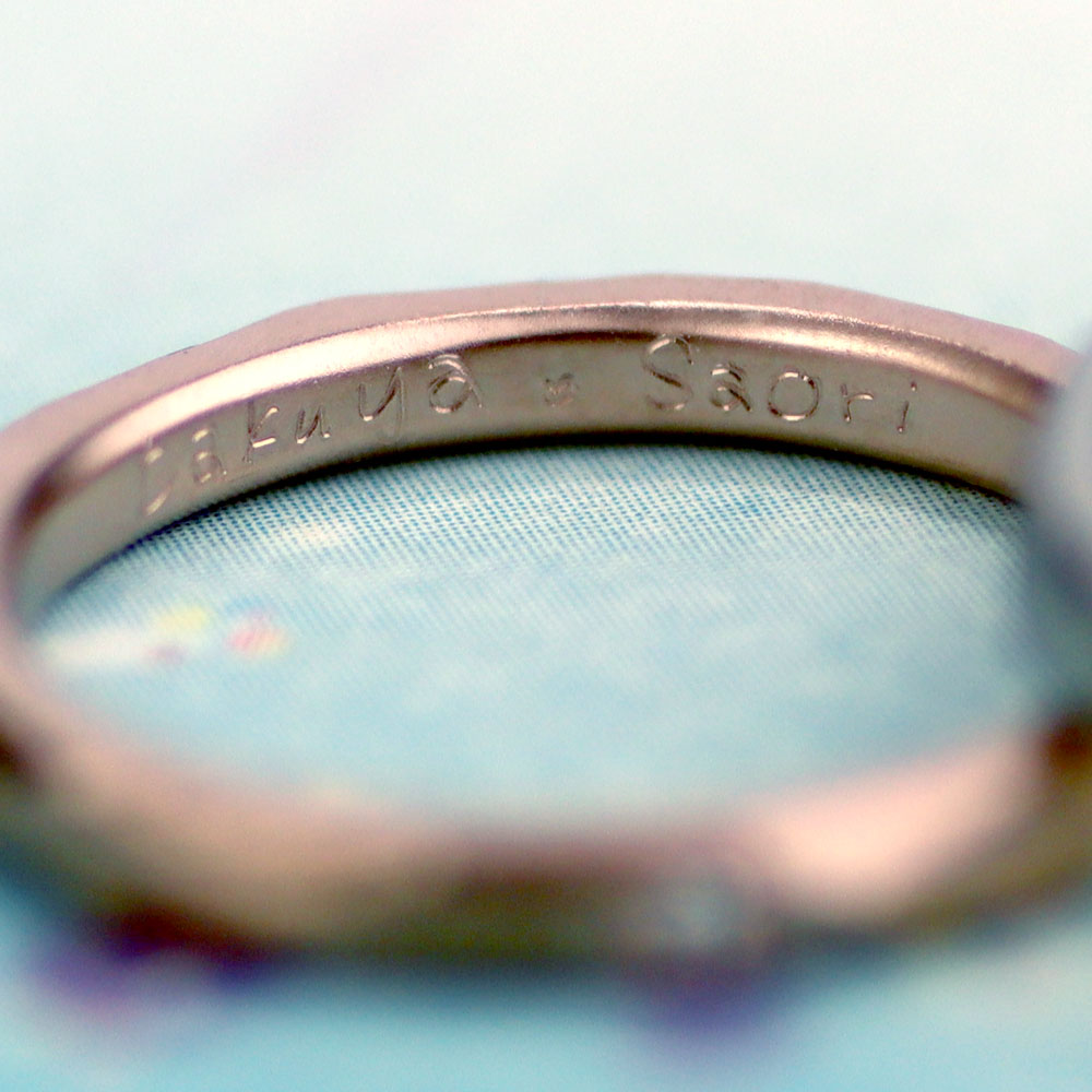 手書き文字を入れた手作り結婚指輪