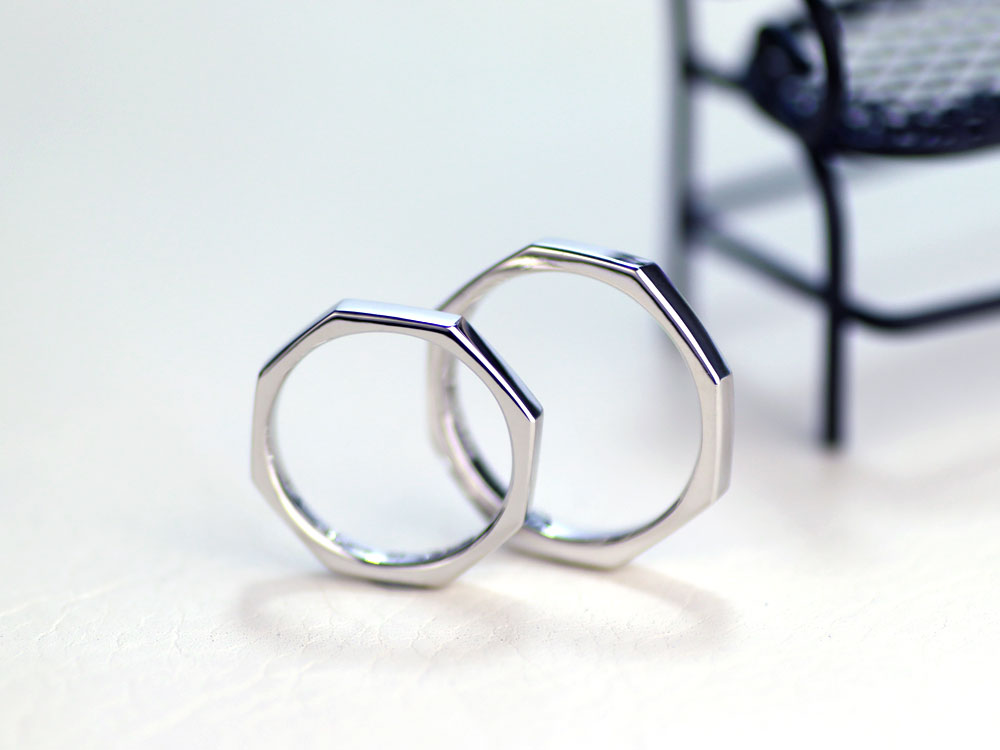 8角形の手作り結婚指輪
