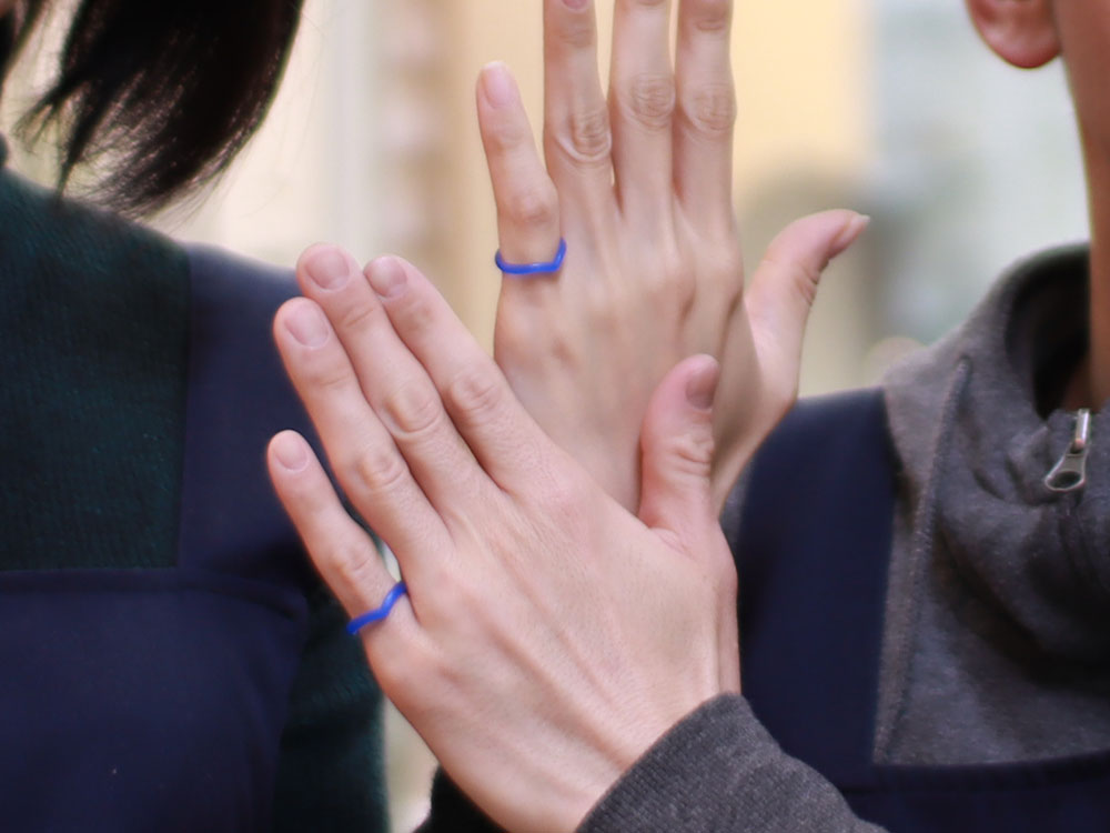 完成した手作り結婚指輪の原型