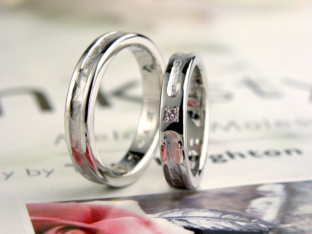 自分で模様を付けた手作り結婚指輪
