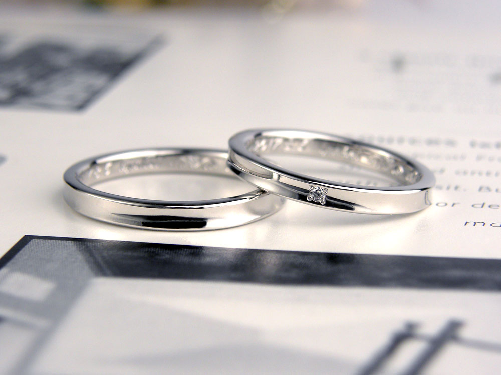 逆甲丸型の手作り結婚指輪