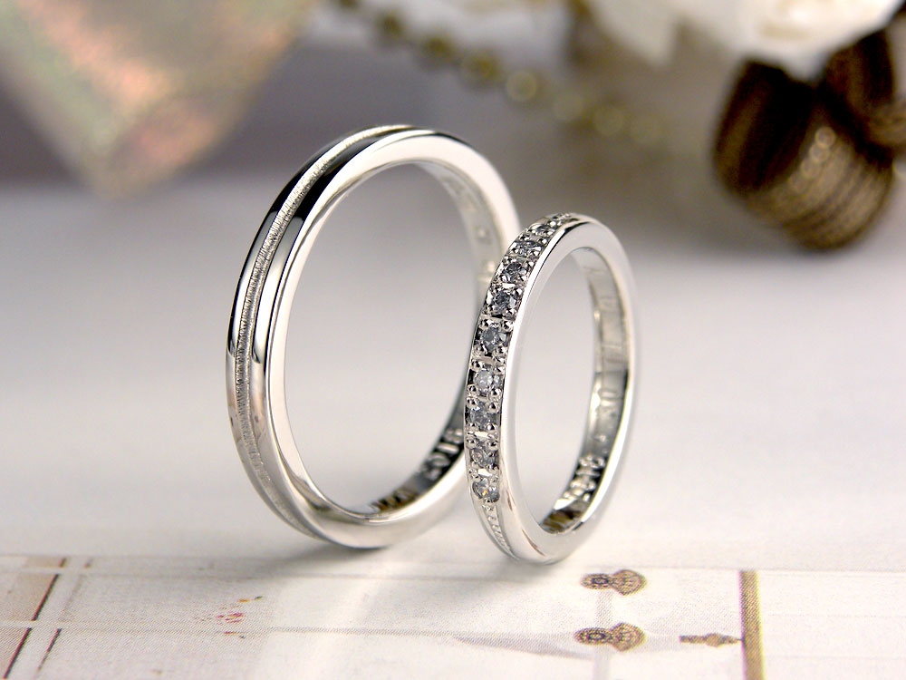 エレガントとカジュアルの組み合わせ手作り結婚指輪
