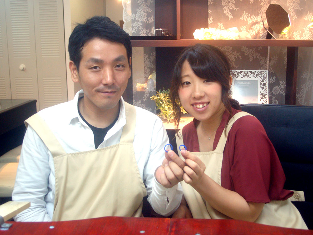 結婚指輪の原型が完成した大阪のカップル様