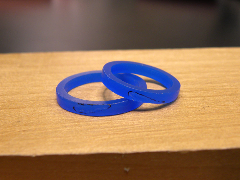 ハート彫刻した結婚指輪原型