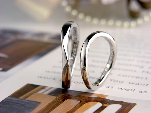 S字型シンプルな捻じれ手作り結婚指輪