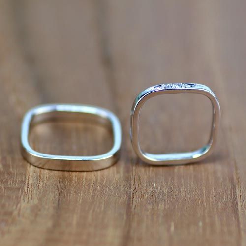 四角形の結婚指輪